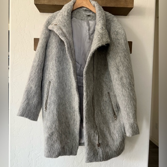 H&M|Oversized longline wool coat in faux mohair,moto zip•••Size 10,Classic style - Picture 15 of 15